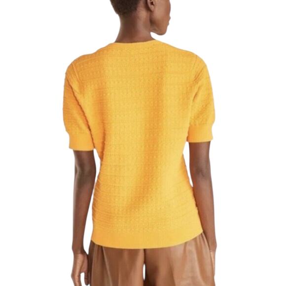 Rebecca Taylor Tech Lace Sweater - Tangerine - Medium - Picture 6 of 15